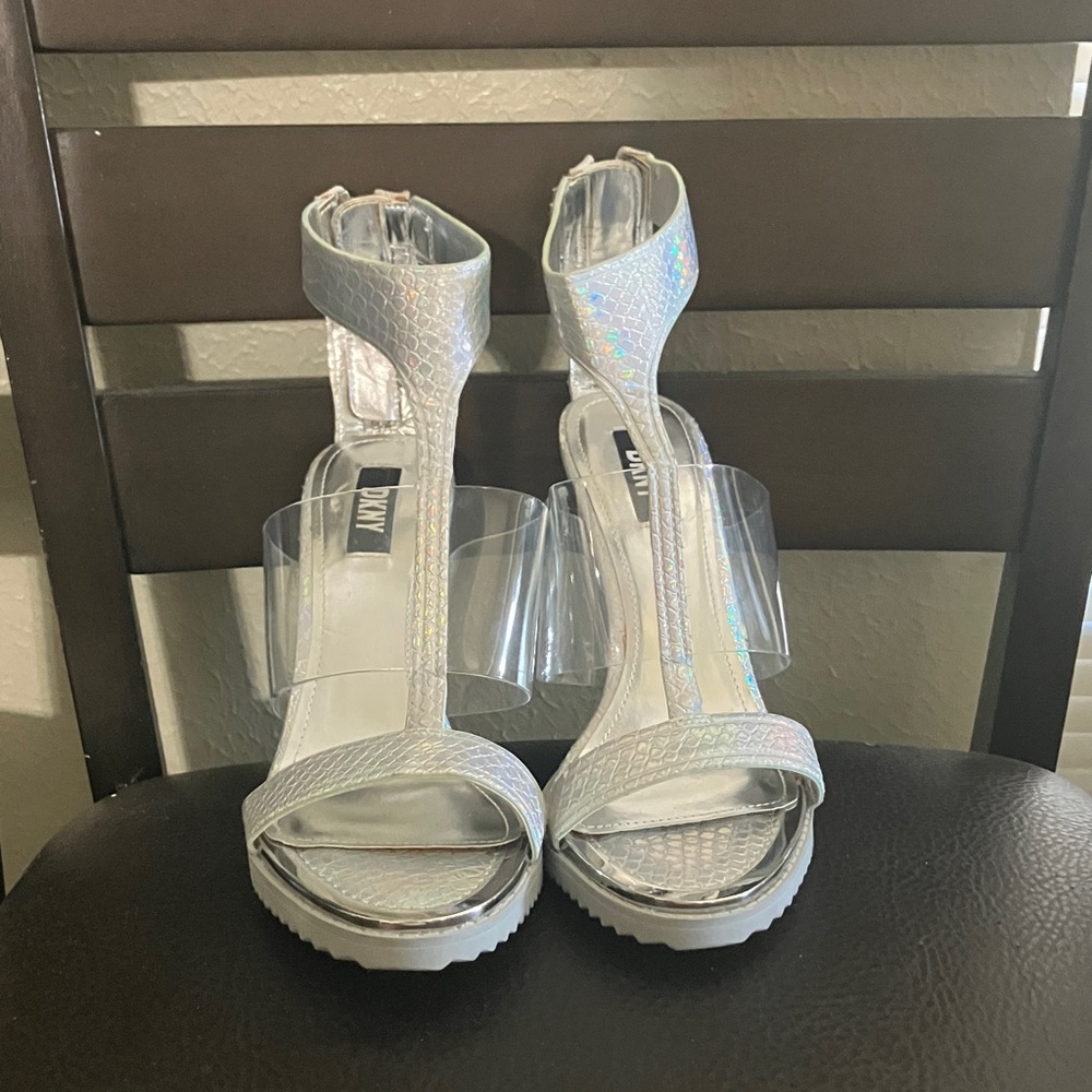 DKNY Iridescent Silver Women's Heels